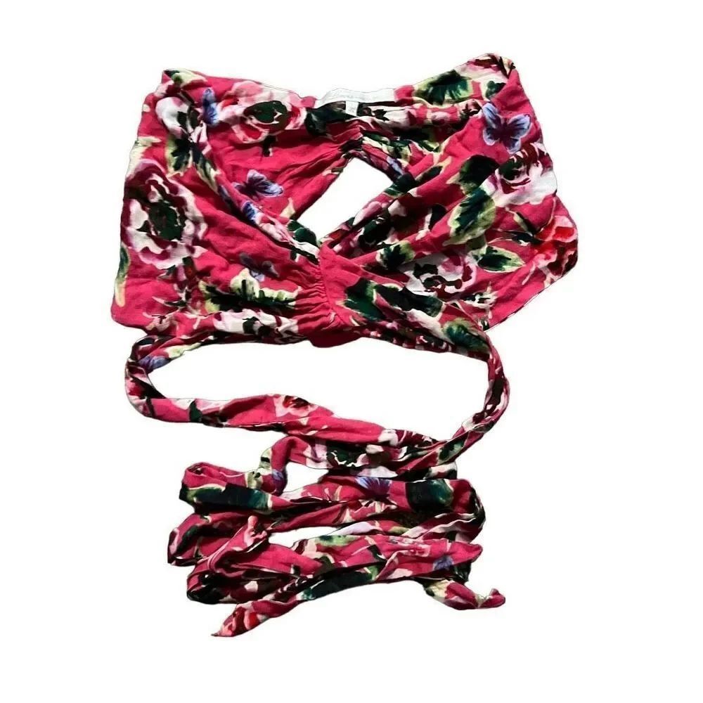 Lovers & Friends Pink Floral Wrap Top Size Small